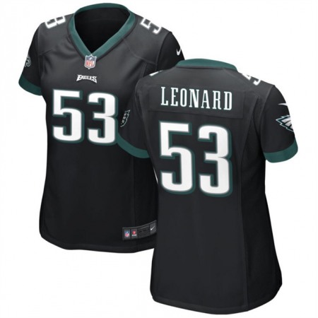 Women's Philadelphia Eagles #53 Shaquille Leonard Black Stitched Football Jersey(Run Small)