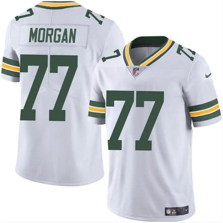 Men's Green Bay Packers #77 Jordan Morgan White 2024 Draft Vapor Limited Stitched Football Jersey