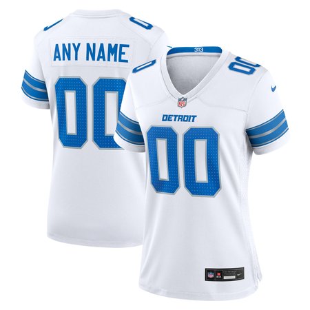 Women's Detroit Lions Nike White Custom Game Jersey