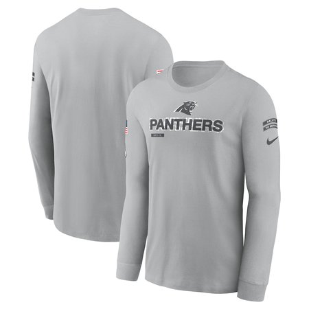 Men's Carolina Panthers Nike Gray 2024 Salute To Service Long Sleeve T-Shirt