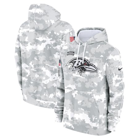 Men's Baltimore Ravens Nike Arctic Camo 2024 Salute to Service Club Fleece Pullover Hoodie