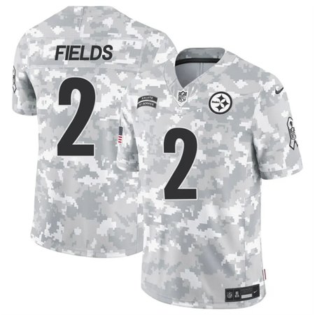 Men's Pittsburgh Steelers #2 Justin Fields 2024 F.U.S.E Arctic Camo Salute to Service Limited Stitched Football Jersey