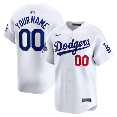 Men's Los Angeles Dodgers Nike White 2024 World Series Champions Home Custom Limited Jersey