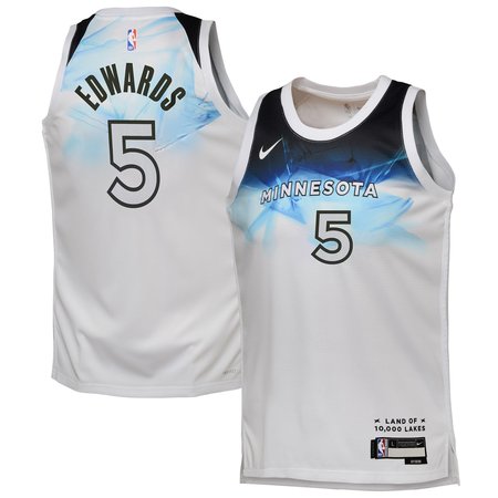 Youth Minnesota Timberwolves Anthony Edwards Nike White 2024/25 Swingman Player Jersey - City Edition