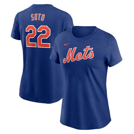 Women's New York Mets Juan Soto Nike Royal Fuse Name & Number T-Shirt