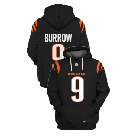 Men's Cincinnati Bengals #9 Joe Burrow 2021 Black Pullover Hoodie