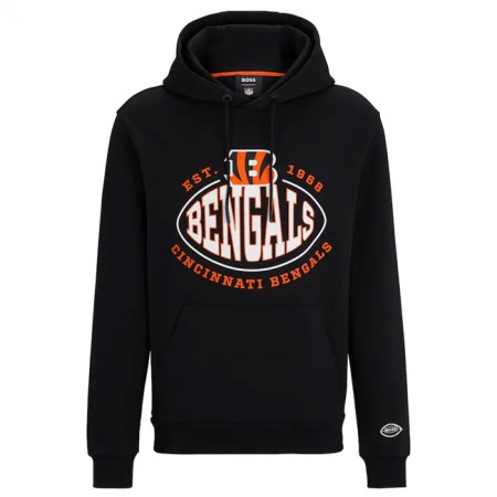 Men's Cincinnati Bengals Black BOSS X Touchback Pullover Hoodie