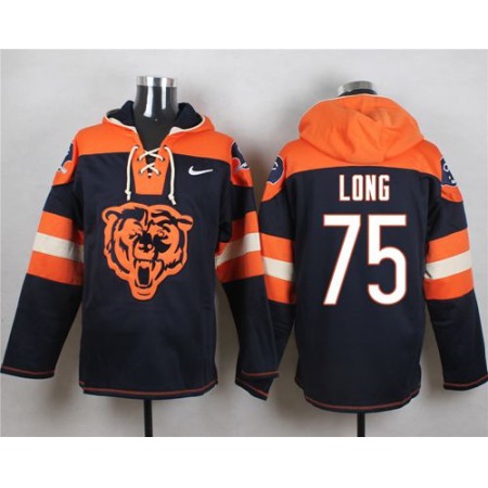 Nike Bears #75 Kyle Long Navy Blue Player Pullover NFL Hoodie