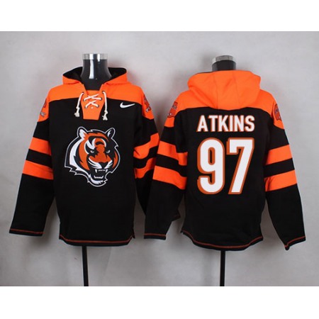 Nike Bengals #97 Geno Atkins Black Player Pullover NFL Hoodie