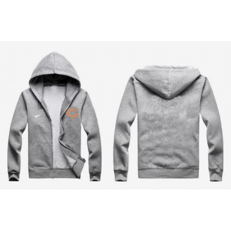 Nike Chicago Bears Authentic Logo Hoodie Grey