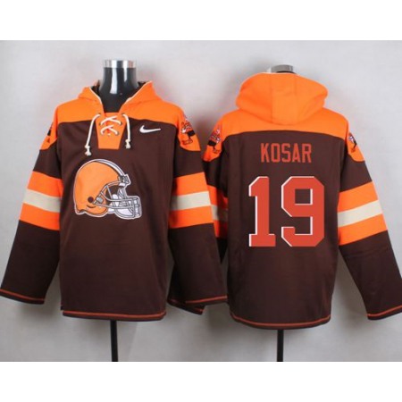 Nike Browns #19 Bernie Kosar Brown Player Pullover NFL Hoodie