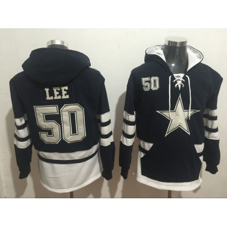 Men's Dallas Cowboys #50 Sean Lee Navy Blue All Stitched NFL Hoodie Sweatshirt