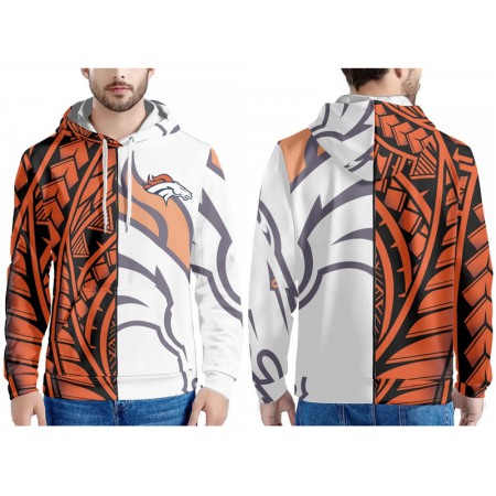 Men's Denver Broncos Black/Orange/White Pullover Hoodie