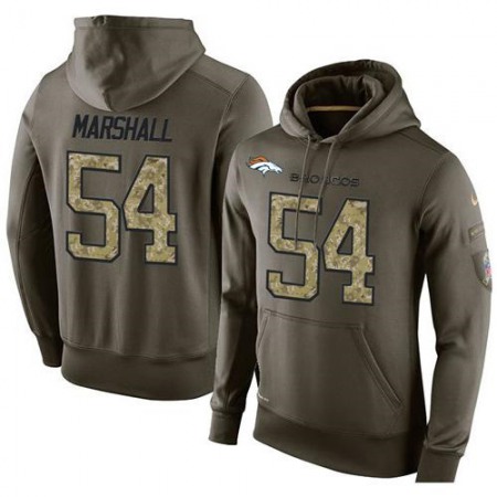 NFL Men's Nike Denver Broncos #54 Brandon Marshall Stitched Green Olive Salute To Service KO Performance Hoodie