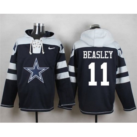 Nike Cowboys #11 Cole Beasley Navy Blue Player Pullover NFL Hoodie