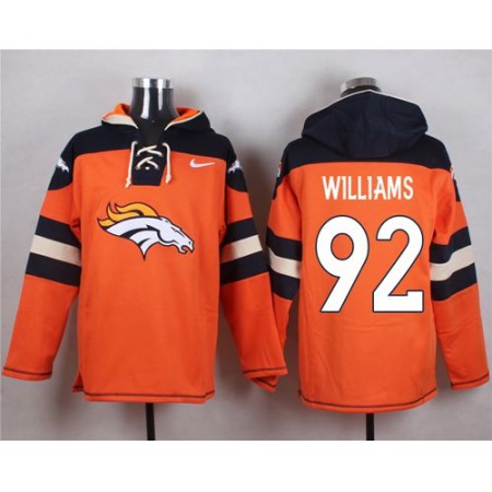 Nike Broncos #92 Sylvester Williams Orange Player Pullover NFL Hoodie