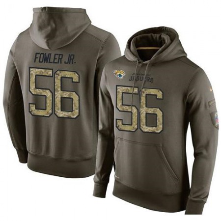 NFL Men's Nike Jacksonville Jaguars #56 Dante Fowler Jr Stitched Green Olive Salute To Service KO Performance Hoodie