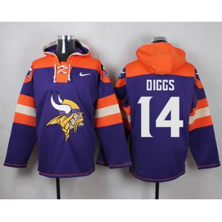 Nike Vikings #14 Stefon Diggs Purple Player Pullover NFL Hoodie