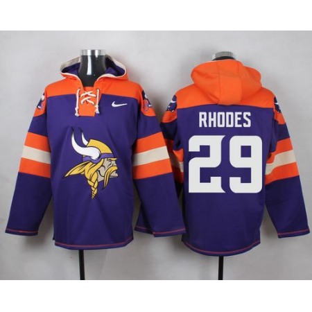 Nike Vikings #29 Xavier Rhodes Purple Player Pullover NFL Hoodie