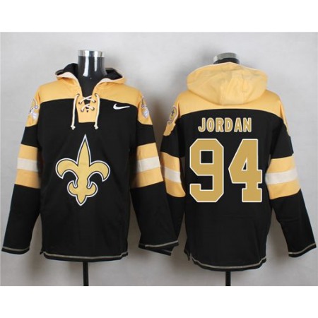 Nike Saints #94 Cameron Jordan Black Player Pullover NFL Hoodie