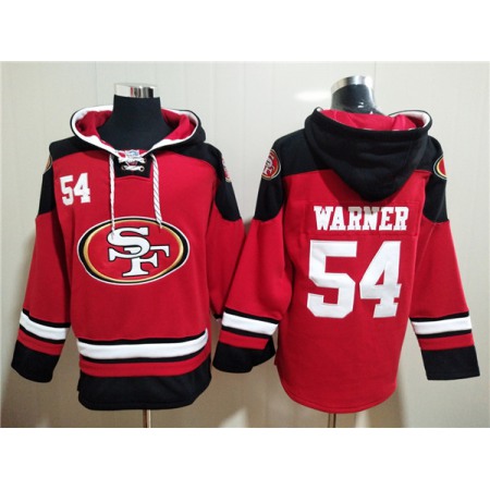 Men's San Francisco 49ers #54 Warner Scarlet Red All Stitched Sweatshirt Hoodie