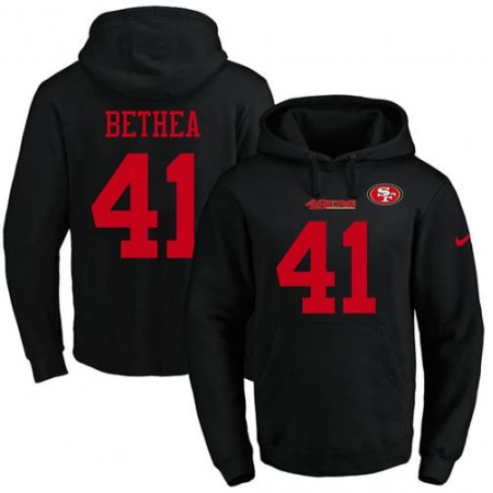 Nike 49ers #41 Antoine Bethea Black Name & Number Pullover NFL Hoodie