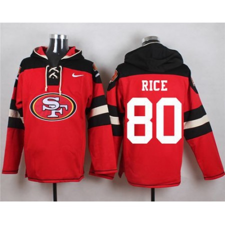 Nike 49ers #80 Jerry Rice Red Player Pullover NFL Hoodie