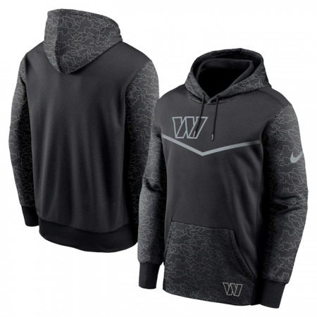 Men's Washington Commanders Black Reflective Therma Hoodie