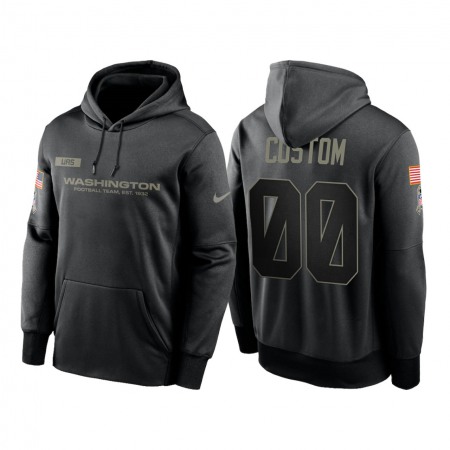 Men's Washington Football Team Customized 2020 Black Salute To Service Sideline Performance Pullover Hoodie