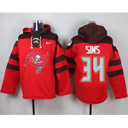 Nike Buccaneers #34 Charles Sims Red Player Pullover NFL Hoodie