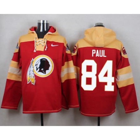 Nike Redskins #84 Niles Paul Burgundy Red Player Pullover NFL Hoodie