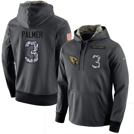 NFL Men's Nike Arizona Cardinals #3 Carson Palmer Stitched Black Anthracite Salute to Service Player Performance Hoodie