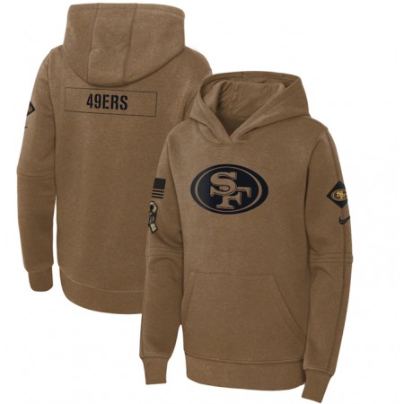 Youth San Francisco 49ers 2023 Brown Salute to Service Pullover Hoodie