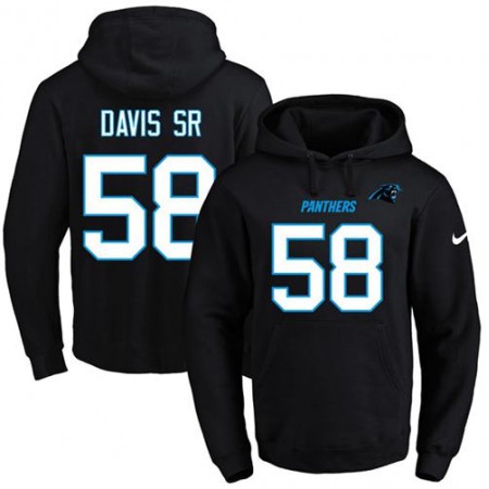 Nike Panthers #58 Thomas Davis Sr Black Name & Number Pullover NFL Hoodie