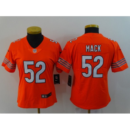 Women's Chicago Bears #52 Khalil Mack Orange Vapor Untouchable Limited Stitched NFL Jersey