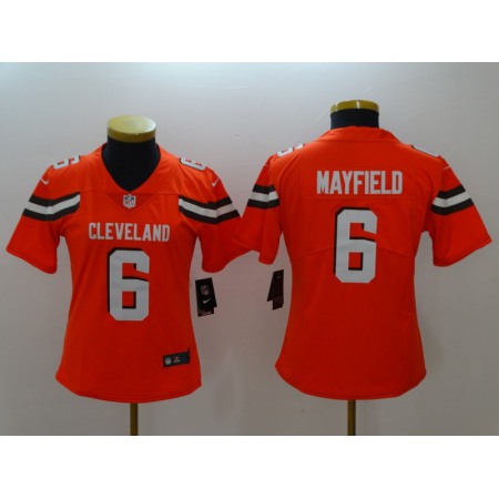 Women's Cleveland Browns #6 Baker Mayfield Orange 2018 NFL Draft Vapor Untouchable Limited Stitched Jersey