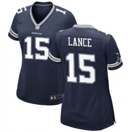 Women's Dallas Cowboys #15 Trey Lance Navy Navy Stitched Football Jersey(Run Small)