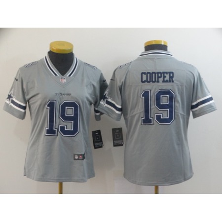 Women's Dallas Cowboys #19 Amari Cooper Gray Inverted Legend Stitched NFL Jersey