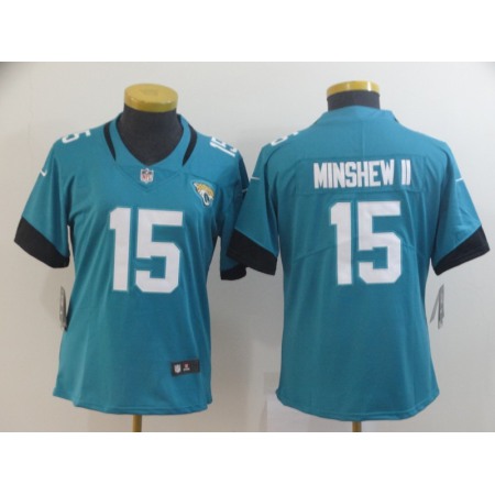 Women's Jacksonville Jaguars #15 Gardner Minshew II Blue Vapor Untouchable Stitched NFL Jersey(Run Small)