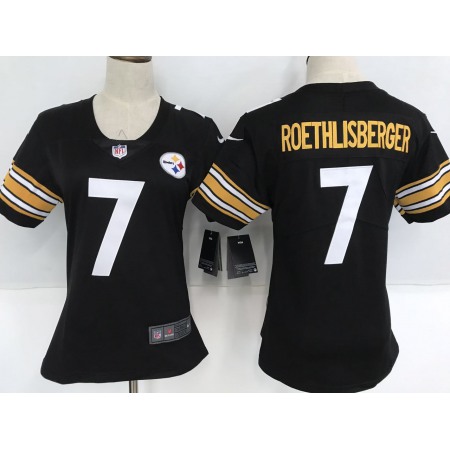 Women's Nike Pittsburgh Steelers #7 Ben Roethlisberger Black Team Color Stitched NFL Vapor Untouchable Limited Jersey