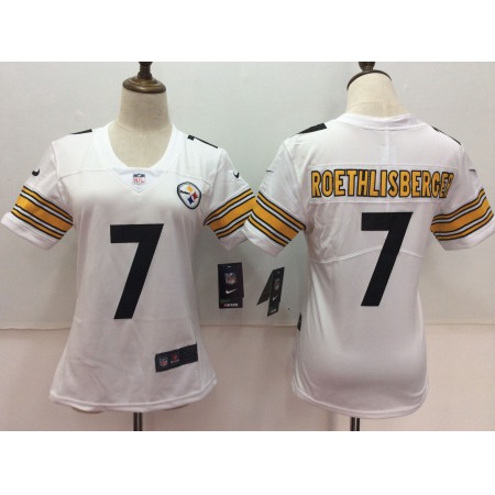 Women's Nike Pittsburgh Steelers #7 Ben Roethlisberger White Untouchable Limited Stitched NFL Jersey