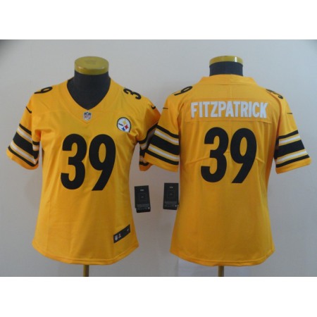 Women's Pittsburgh Steelers #39 Minkah Fitzpatrick Gold Inverted Legend Stitched NFL Jersey(Run Small)