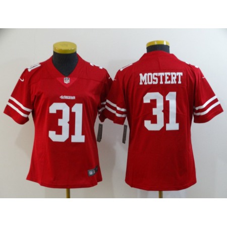 Women's NFL San Francisco 49ers #31 Raheem Mostert Red Vapor Untouchable Limited Stitched Jersey(Run Small)