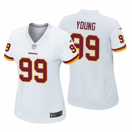 Women's Washington Redskins #99 Chase Young White Stitched Jersey(Run Small)