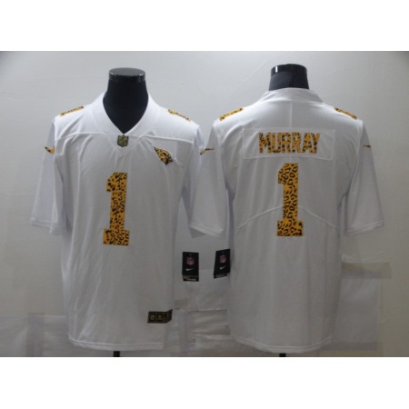 Men's Arizona Cardinals #1 Kyler Murray 2020 White Leopard Print Fashion Limited Stitched Jersey