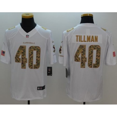 Nike Cardinals #40 Pat Tillman White Men's Stitched NFL Limited Salute to Service Jersey