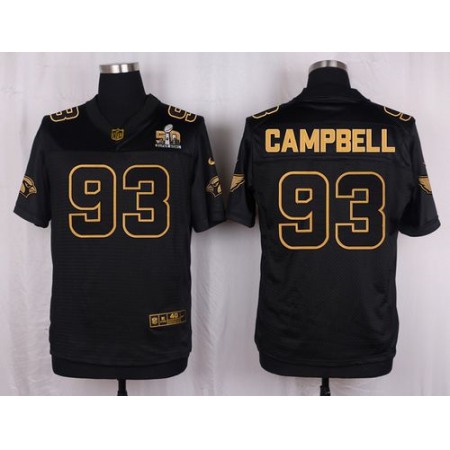 Nike Cardinals #93 Calais Black Campbell Pro Line Gold Collection Men's Stitched NFL Elite Jersey