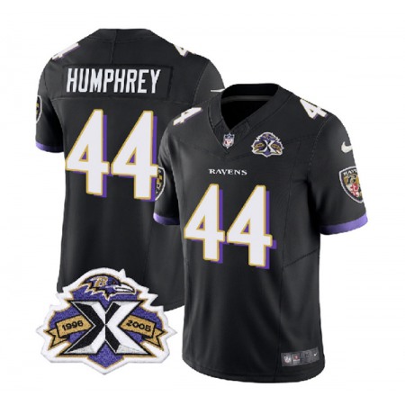 Men's Baltimore Ravens #44 Marlon Humphrey Black 2023 F.U.S.E With Patch Throwback Vapor Limited Jersey