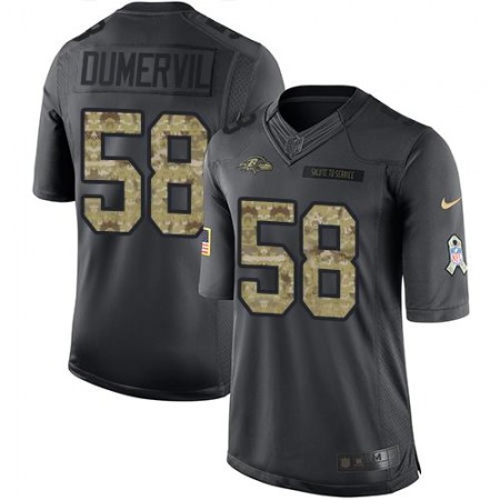 Nike Ravens #58 Elvis Dumervil Black Men's Stitched NFL Limited 2016 Salute to Service Jersey