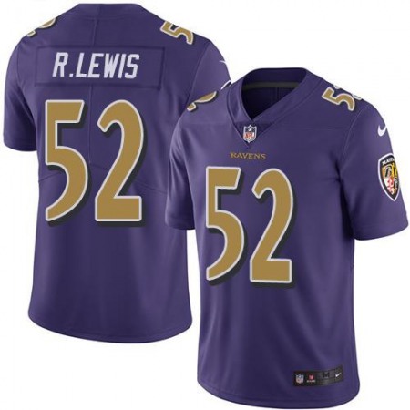 Nike Ravens #52 Ray Lewis Purple Men's Stitched NFL Limited Rush Jersey